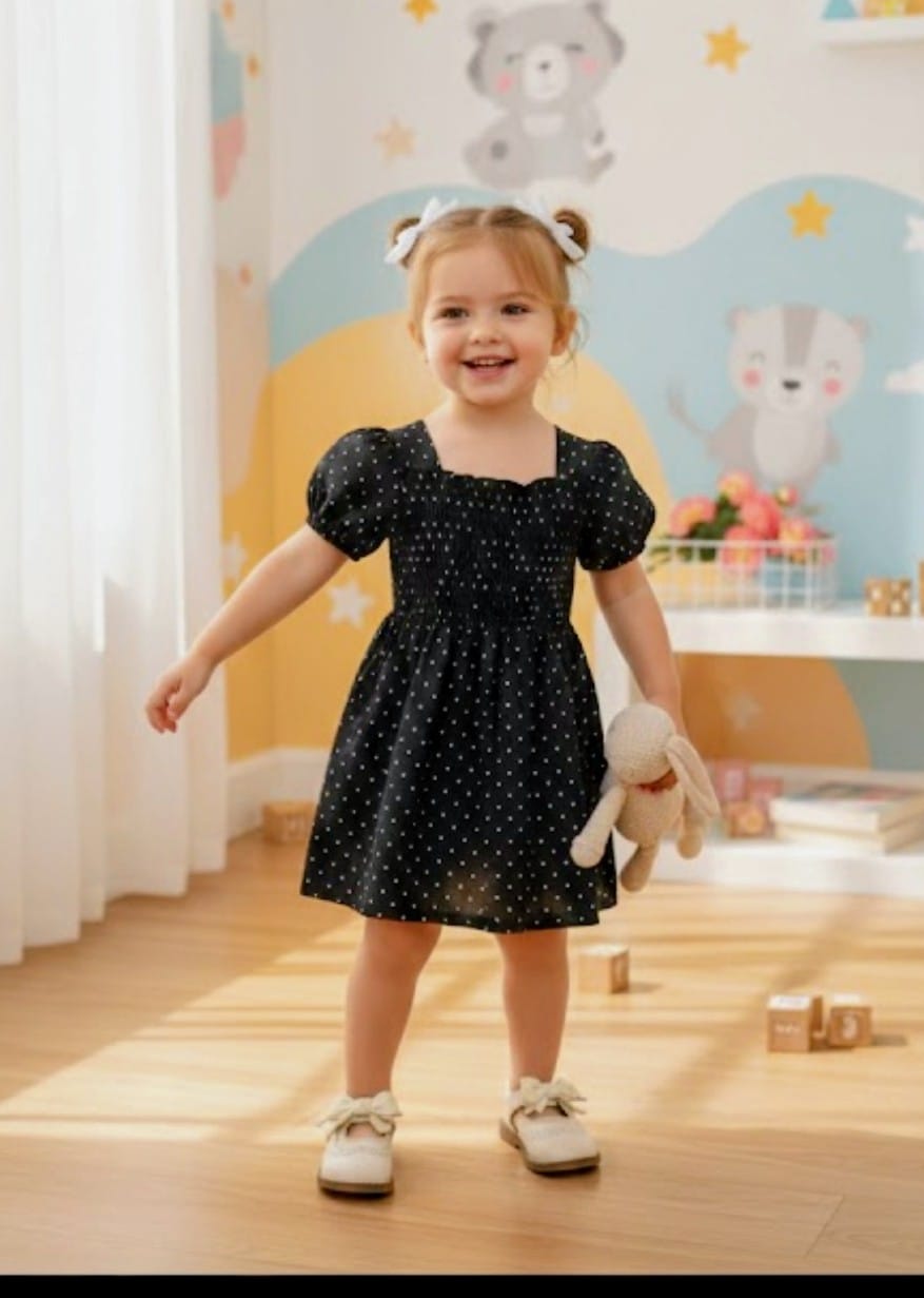 Puff Sleeve Girls' Dress