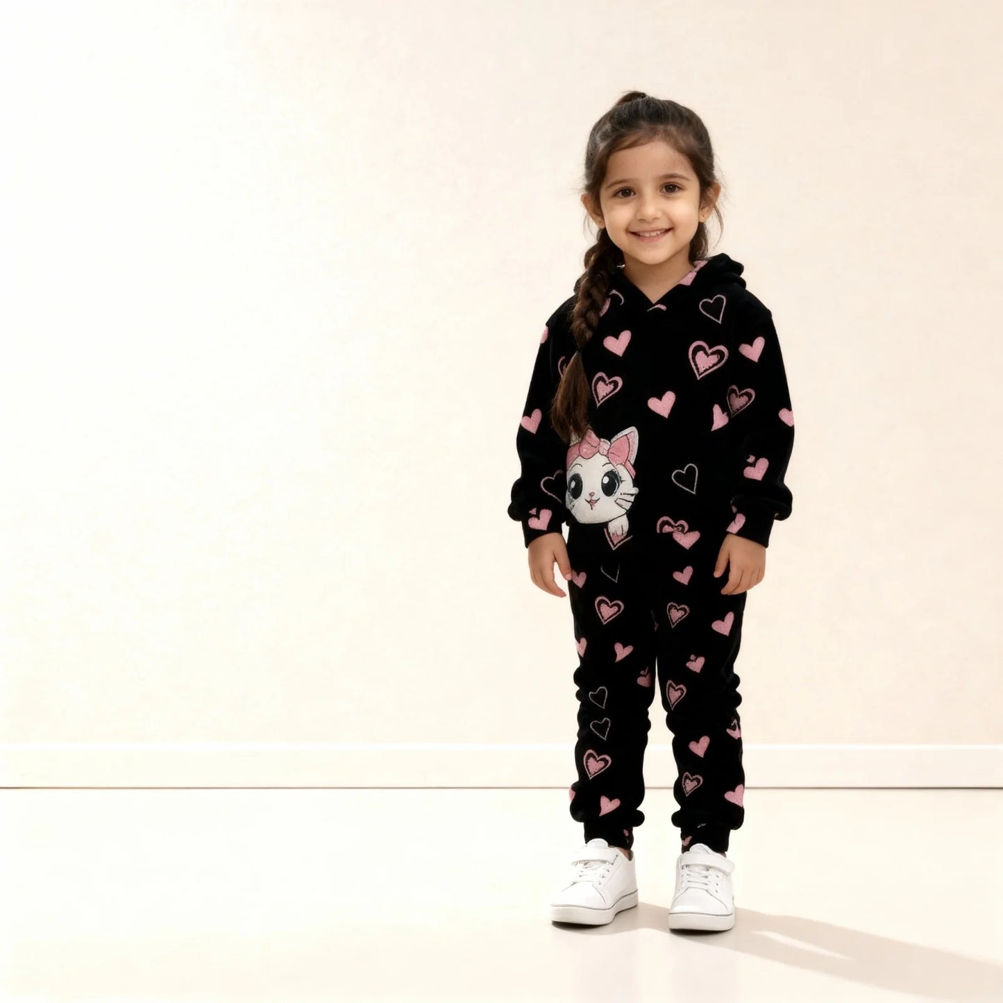 Baby Girls Hoodie Printed Sweatshirt Set