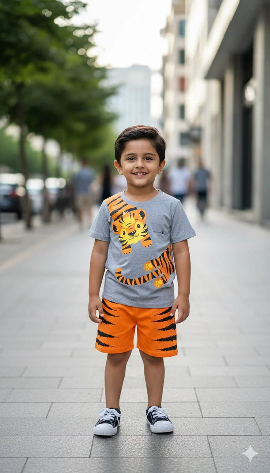 Mini Tiger Print Kids Short Wear