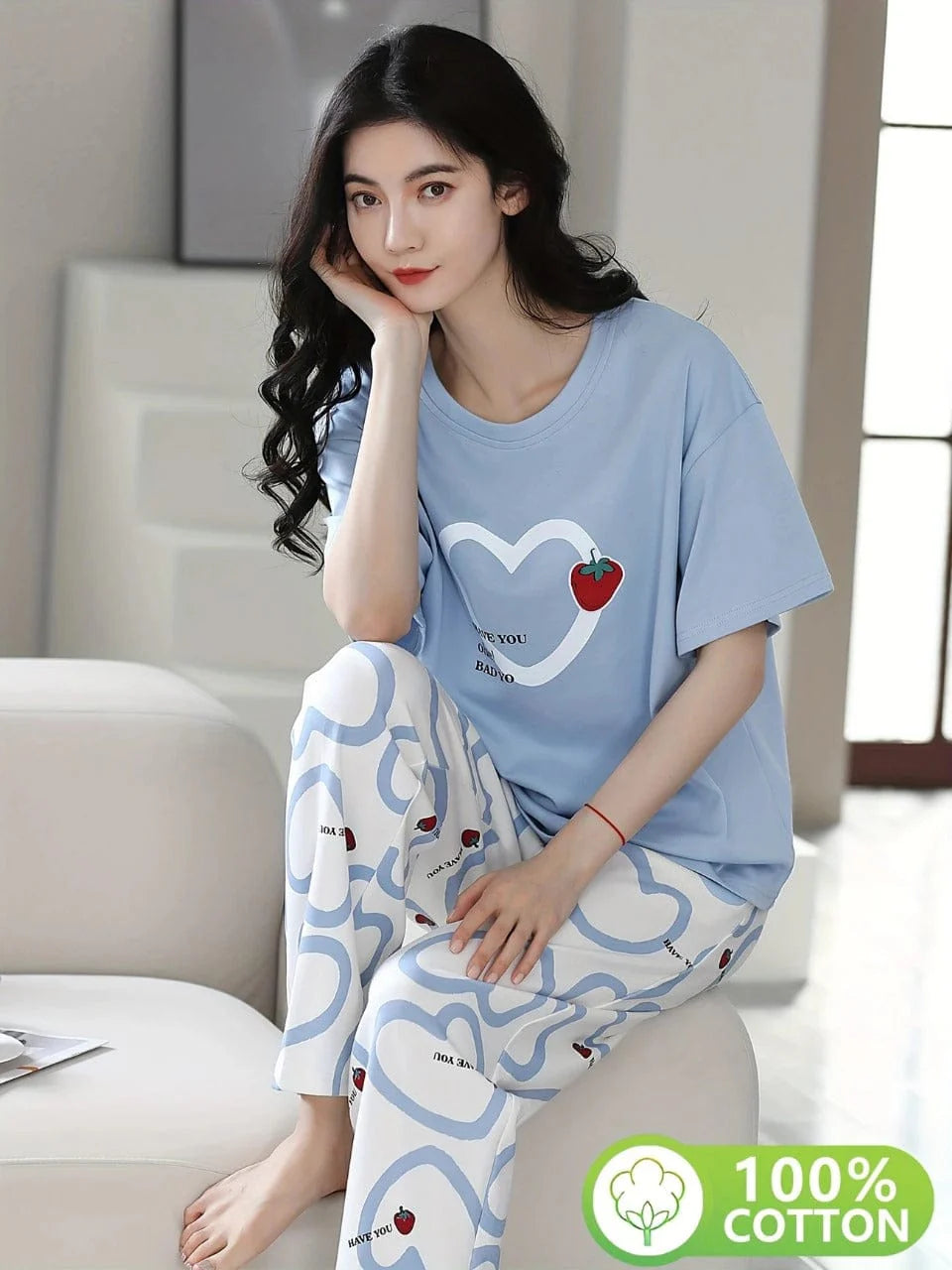 Blue Heart Printed Casual wear
