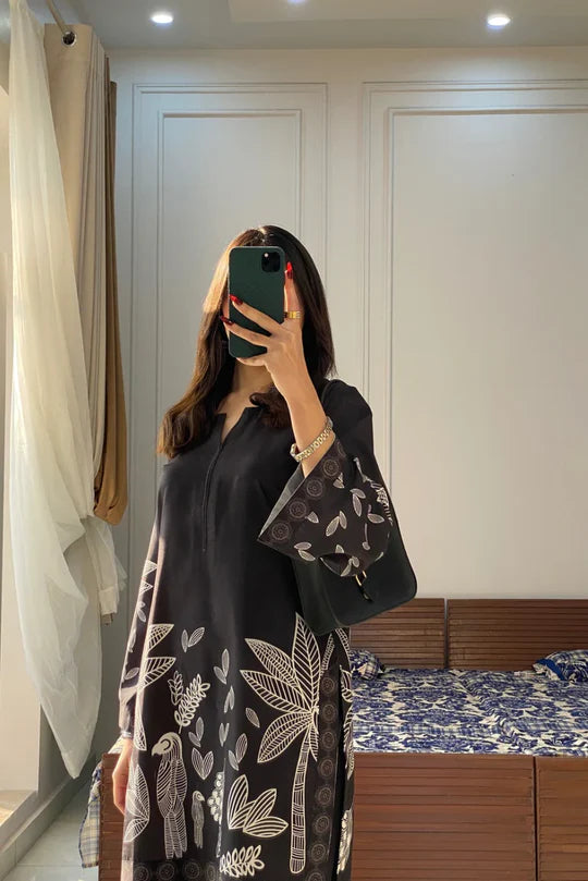 BLACK FLORAL 2 PCS CO-ORD SET