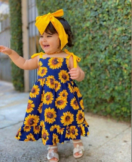 G10- Sunflower Shade Kids Trendy Frock Style