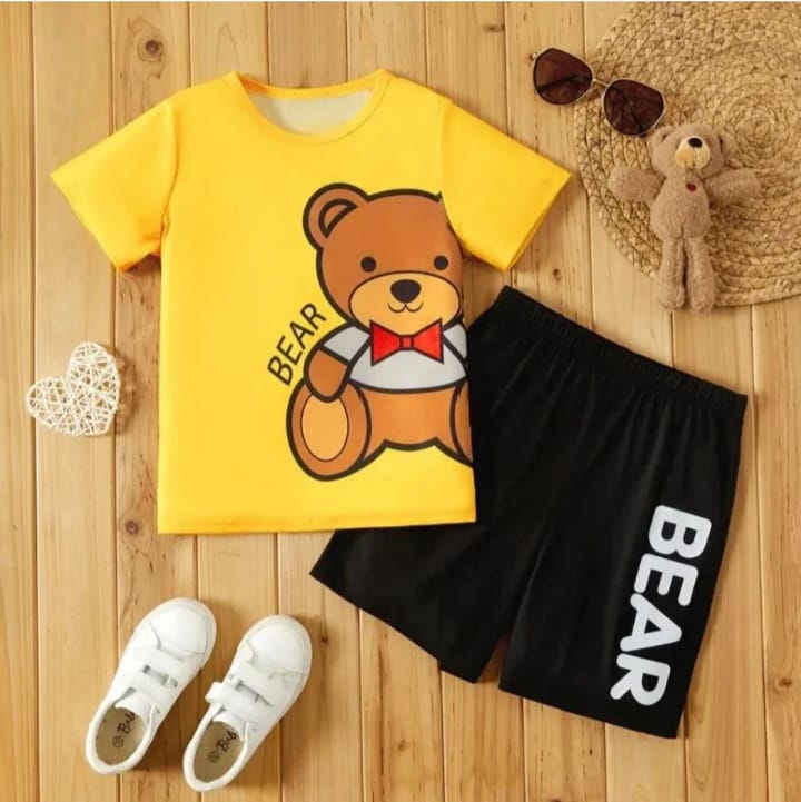 BEAR SUMMER T SHIRT SET SHORT SLEEVE