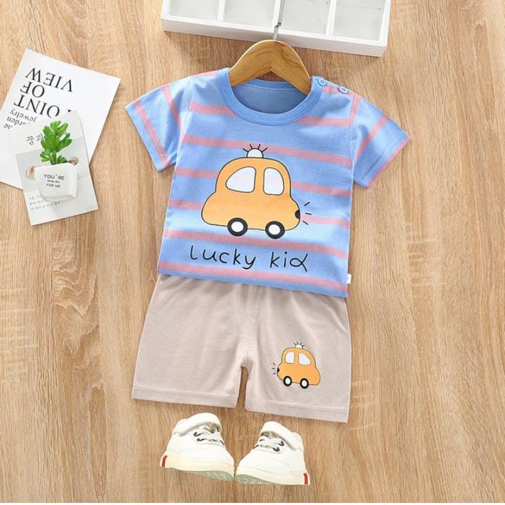 Lucky Car Print KIds Short Wear