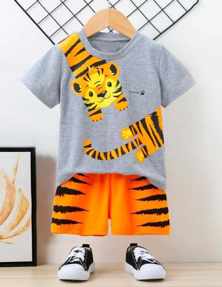 Mini Tiger Print Kids Short Wear