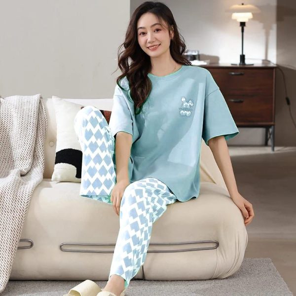 SKY BLUE PRINTED NIGHT WEAR