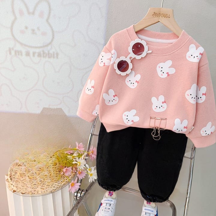 KITTY PRINT SWEATSHIRT SET FOR KIDS