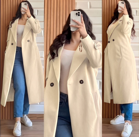 Winter Lapel Long Coat Or Women