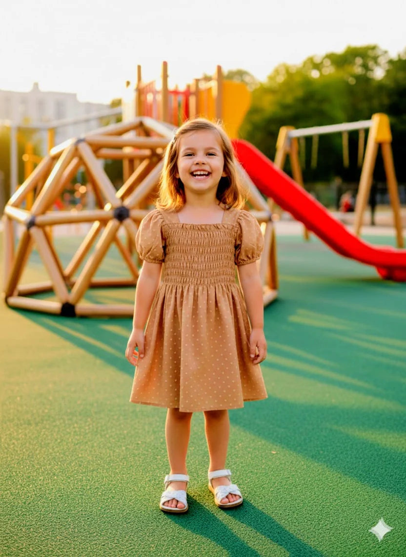 Puff Sleeve Girls' Dress