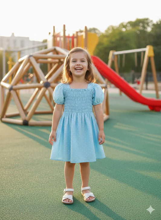 Puff Sleeve Girls' Dress