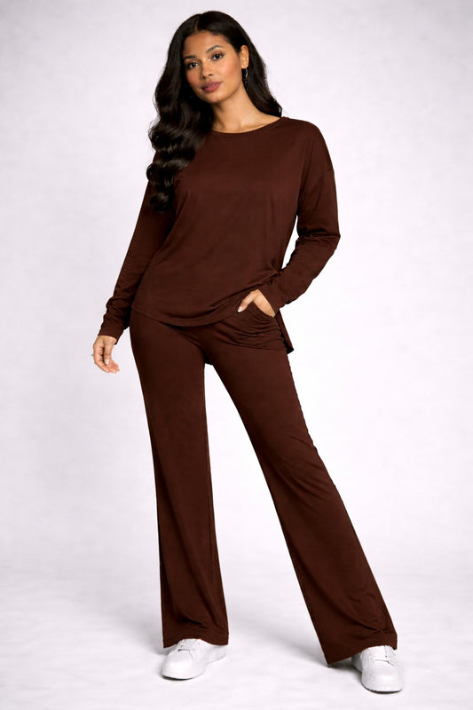 BreezeFlow Wide-Leg Loungewear Set For Summer