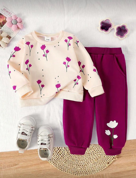 FLORAL BLOSSOM SWEATSHIRT & TROUSER