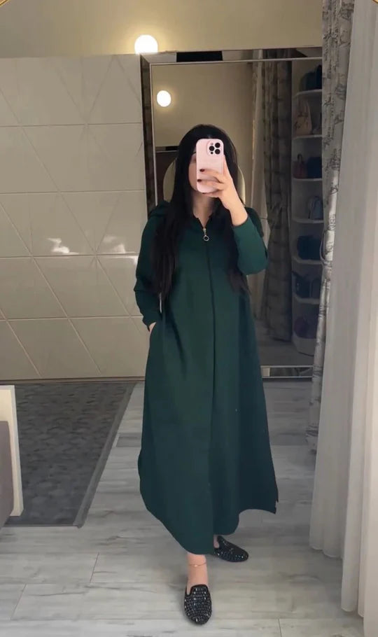 LONG ZIPPER HOODIE TOP