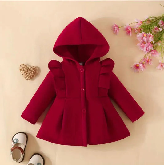 KIDS BUTTON HOODIE - MAROON