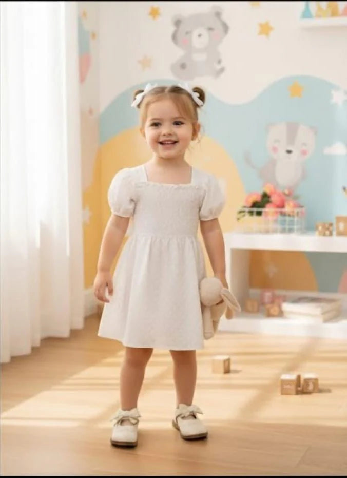 Puff Sleeve Girls' Dress