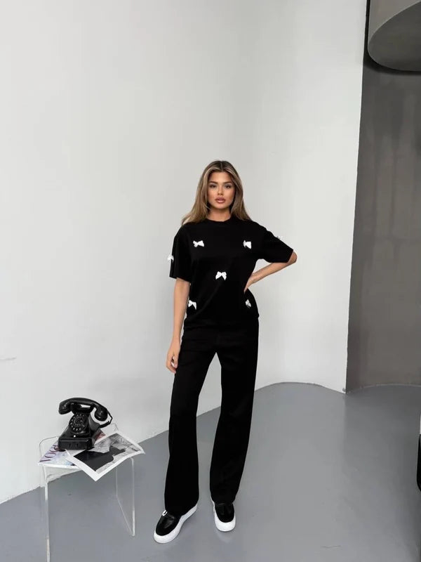 Noir Bow Co-Ord Set