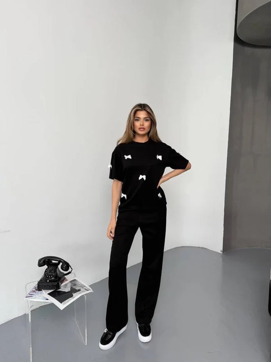 Noir Bow Co-Ord Set