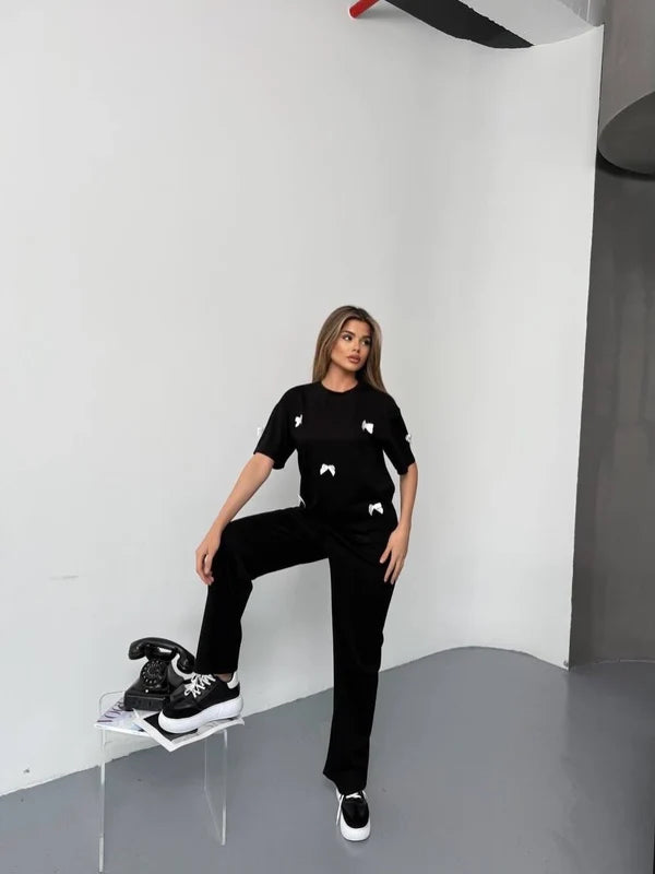 Noir Bow Co-Ord Set