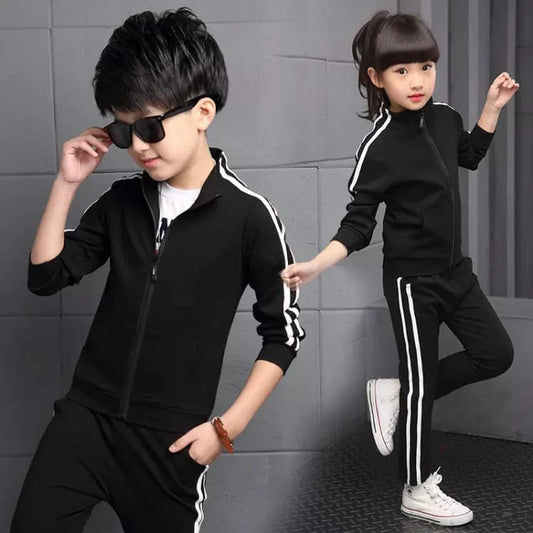 Black Stripe Kids Tracksuit