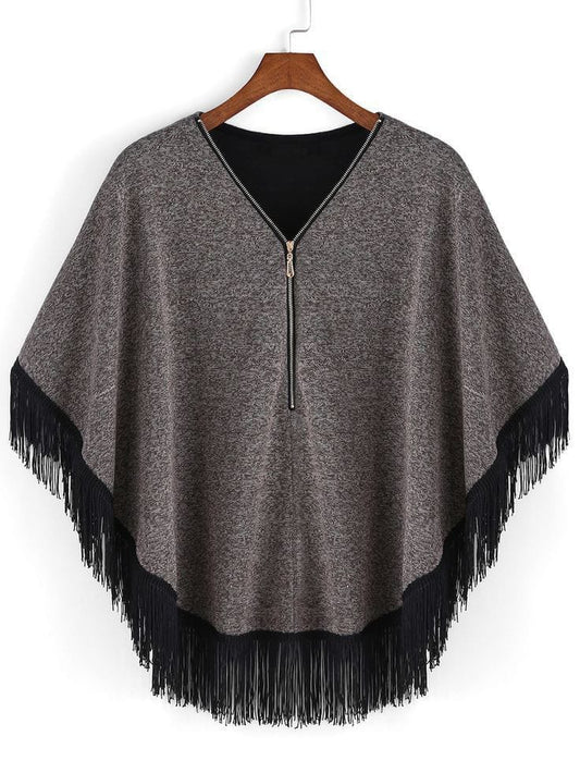 ZIP-UP STYLE SHAWL FOR WOMEN