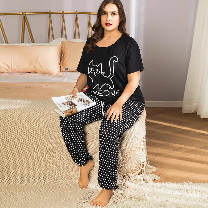 Black Cartoon Printed Nightwear