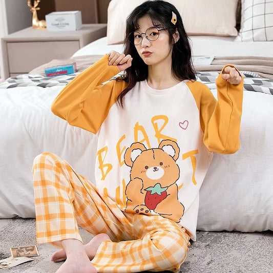 BEAR FULL SLEEVES PRINTED NIGHTWEAR