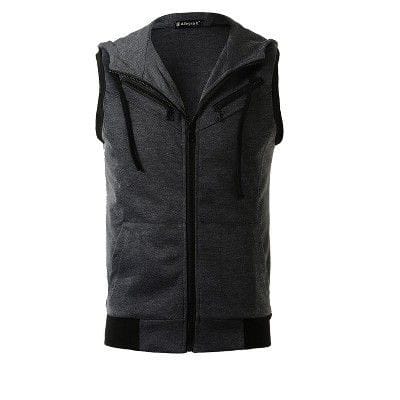 PACK OF 2 ZIPPER SLEEVELESS HOODIES JAQUETA FRONT FOR MEN WOMEN