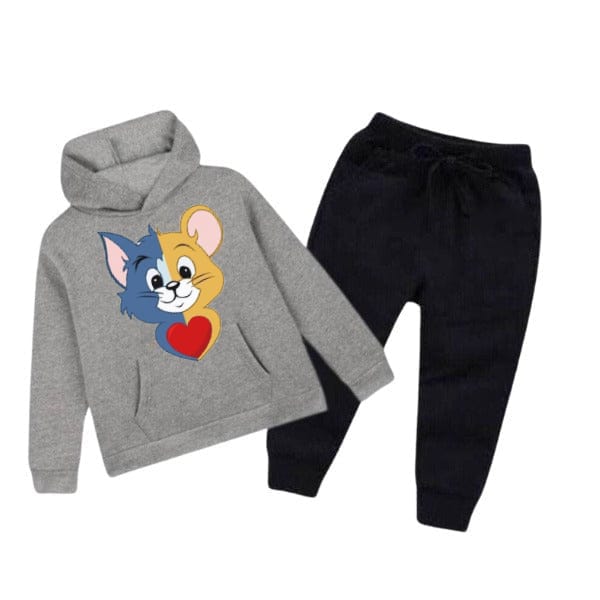 TOM & JERRY KIDS HOODED PRINTED TRACKSUIT