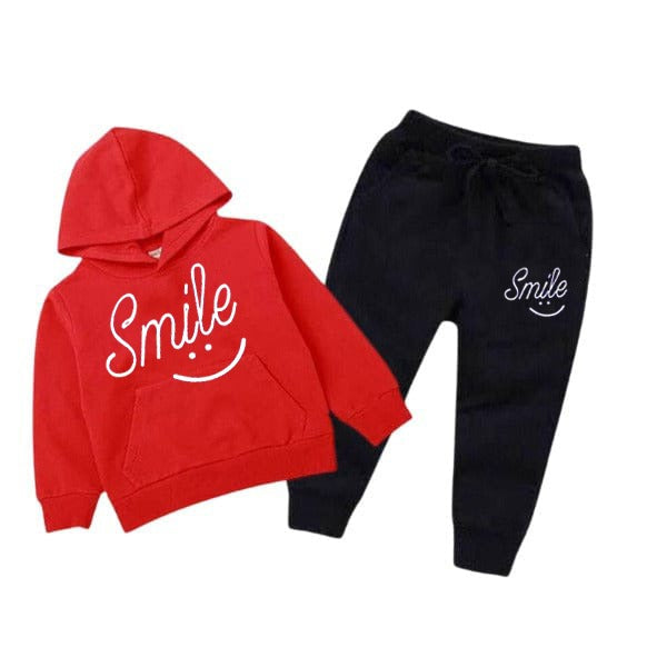 SMILEY KIDS HOODED PRINTED TRACKSUIT