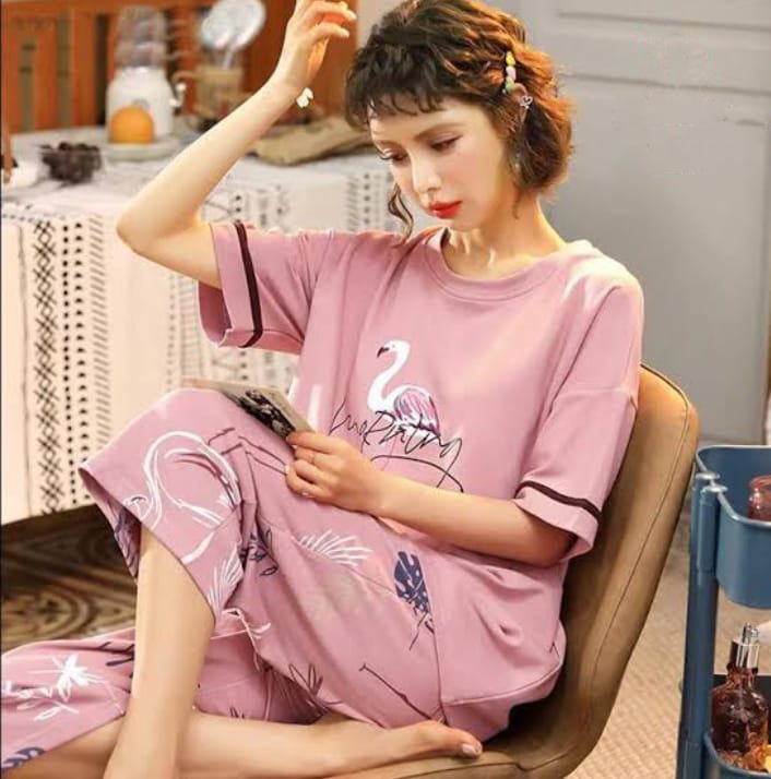 PURPLE SHADE - DUCK PRINTED NIGHT WEAR SET