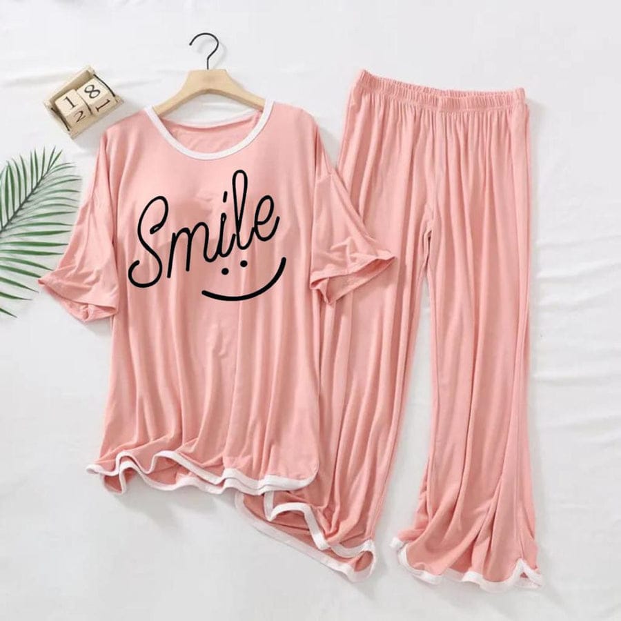 SMILE PRINTED TRENDY LOUNGE WEAR FOR WOMEN